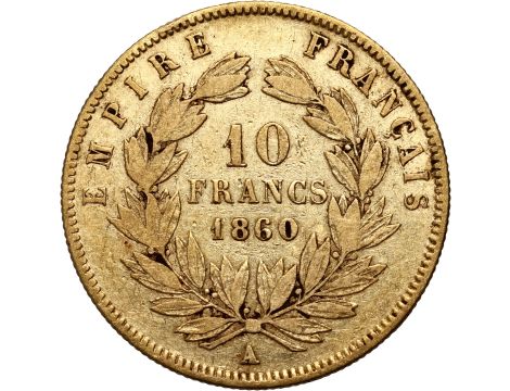 4254. Francja, Napoleon III, 10 franków 1860 A, Paryż - 2
