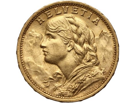 4273. Szwajcaria, 20 franków 1912, Helvetia Vreneli