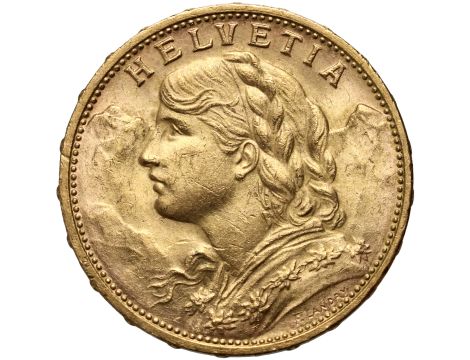 4274. Szwajcaria, 20 franków 1913, Helvetia Vreneli