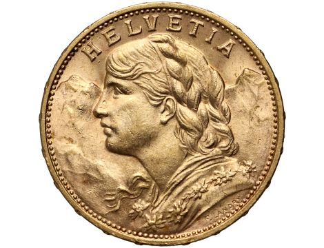 4275. Szwajcaria, 20 franków 1914, Helvetia Vreneli