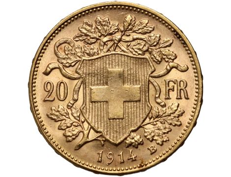 4275. Szwajcaria, 20 franków 1914, Helvetia Vreneli - 2