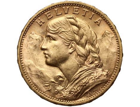 4276. Szwajcaria, 20 franków 1915, Helvetia Vreneli