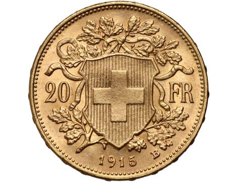 4276. Szwajcaria, 20 franków 1915, Helvetia Vreneli - 2