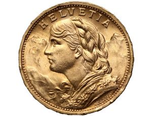 4277. Szwajcaria, 20 franków 1922, Helvetia Vreneli