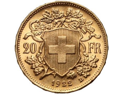 4277. Szwajcaria, 20 franków 1922, Helvetia Vreneli - 2