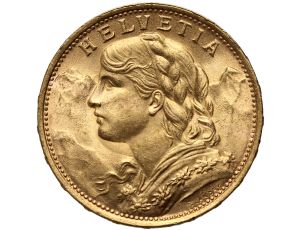 4278. Szwajcaria, 20 franków 1922, Helvetia Vreneli