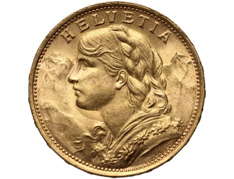 4278. Szwajcaria, 20 franków 1922, Helvetia Vreneli