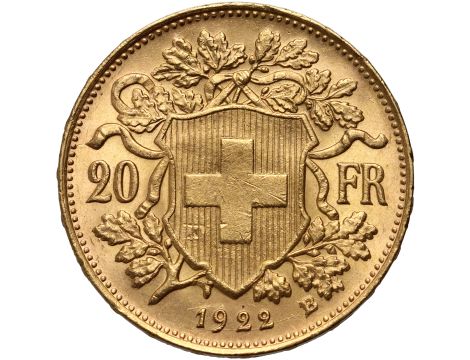 4278. Szwajcaria, 20 franków 1922, Helvetia Vreneli - 2