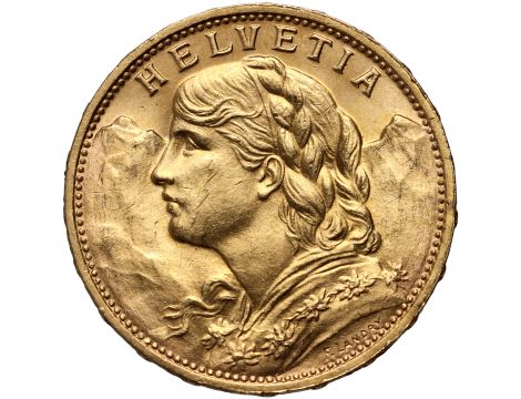 4279. Szwajcaria, 20 franków 1925, Helvetia Vreneli