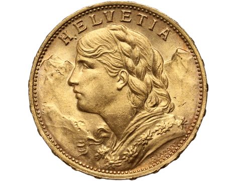 4280. Szwajcaria, 20 franków 1925, Helvetia Vreneli
