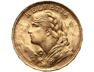 4283. Szwajcaria, 20 franków 1935, Helvetia Vreneli
