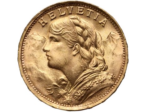4283. Szwajcaria, 20 franków 1935, Helvetia Vreneli