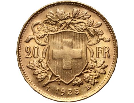 4283. Szwajcaria, 20 franków 1935, Helvetia Vreneli - 2
