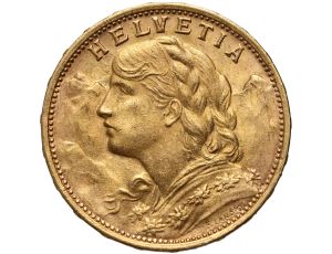 4284. Szwajcaria, 20 franków 1935, Helvetia Vreneli