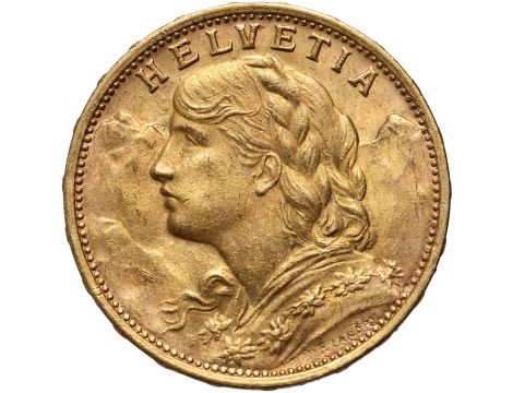 4284. Szwajcaria, 20 franków 1935, Helvetia Vreneli