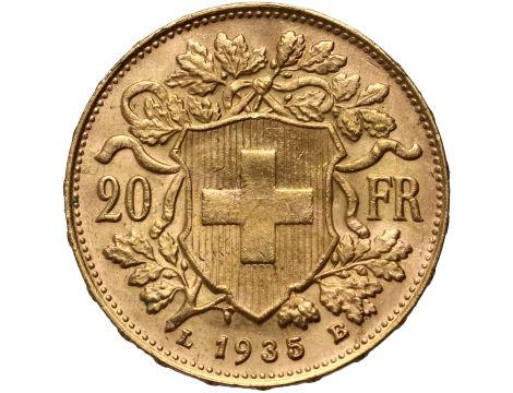 4284. Szwajcaria, 20 franków 1935, Helvetia Vreneli - 2
