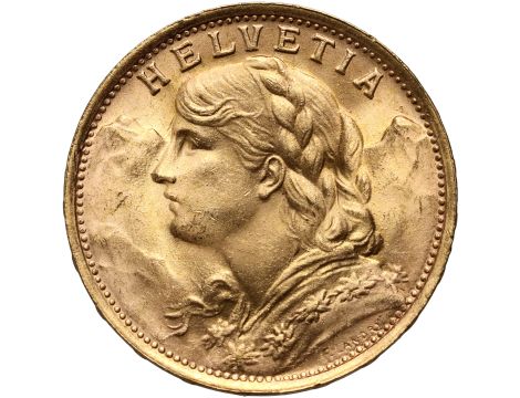 4286. Szwajcaria, 20 franków 1935, Helvetia Vreneli