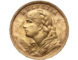 4287. Szwajcaria, 20 franków 1935, Helvetia Vreneli