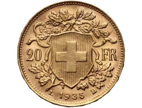 4287. Szwajcaria, 20 franków 1935, Helvetia Vreneli - 2