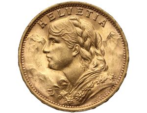 4288. Szwajcaria, 20 franków 1935, Helvetia Vreneli