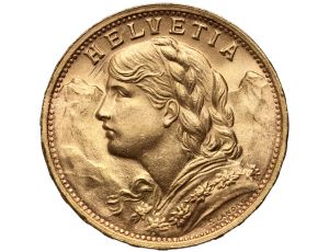 4290. Szwajcaria, 20 franków 1947, Helvetia Vreneli