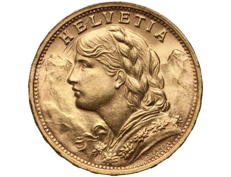 4290. Szwajcaria, 20 franków 1947, Helvetia Vreneli