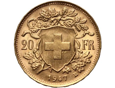 4290. Szwajcaria, 20 franków 1947, Helvetia Vreneli - 2