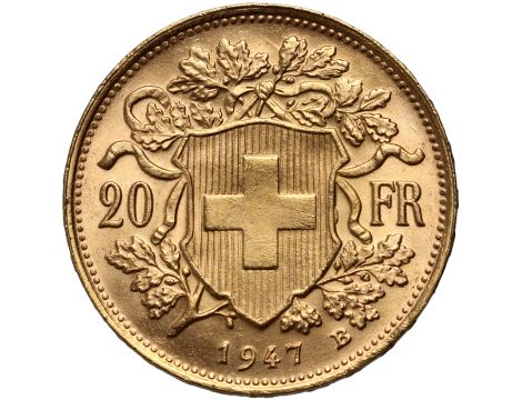4291. Szwajcaria, 20 franków 1947, Helvetia Vreneli - 2