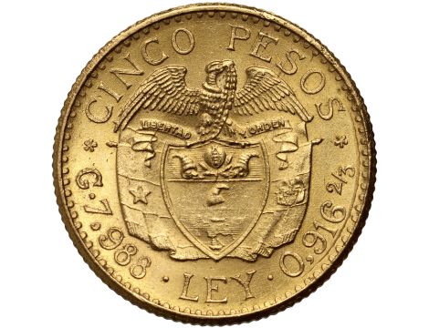 4298. Kolumbia, 5 pesos 1929, Simon Bolivar - 2