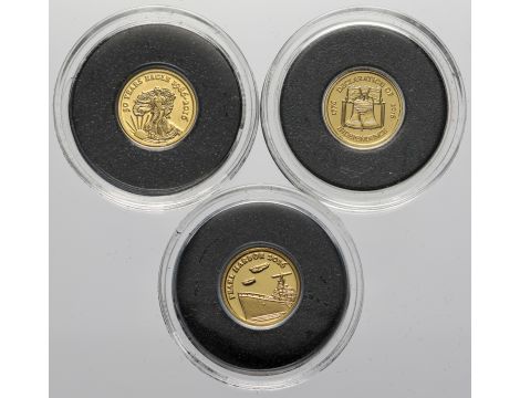 4303. Zestaw Najmniejsze złote monety świata 3 x 0,5 g Au999