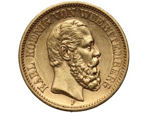 4321. Niemcy, Wirtembergia, Karol I, 20 marek 1872 F, Stuttgart