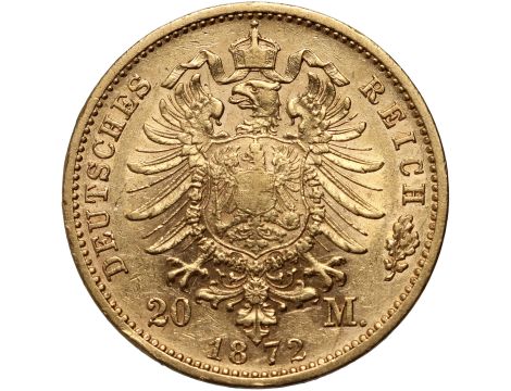 4321. Niemcy, Wirtembergia, Karol I, 20 marek 1872 F, Stuttgart - 2