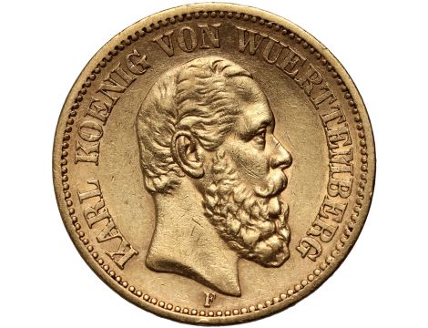 4322. Niemcy, Wirtembergia, Karol I, 20 marek 1873 F, Stuttgart