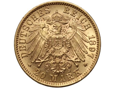 4324. Niemcy, Wirtembergia, Wilhelm II, 20 marek 1897 F, Stuttgart - 2