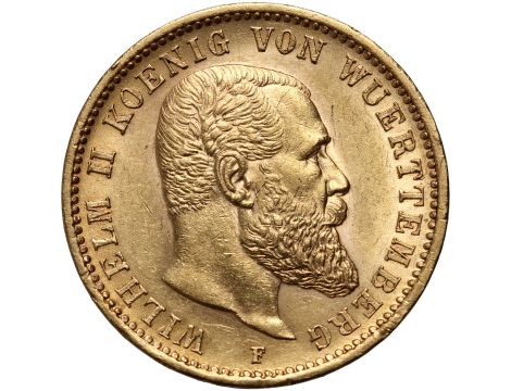 4325. Niemcy, Wirtembergia, Wilhelm II, 20 marek 1900 F, Stuttgart