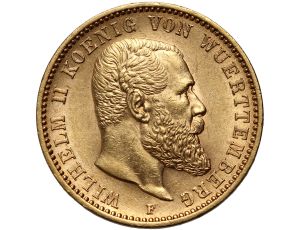 4327. Niemcy, Wirtembergia, Wilhelm II, 20 marek 1897 F, Stuttgart