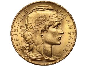 4329. Francja, 20 franków 1909, Marianna i Kogut