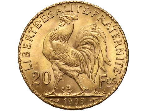 4329. Francja, 20 franków 1909, Marianna i Kogut - 2