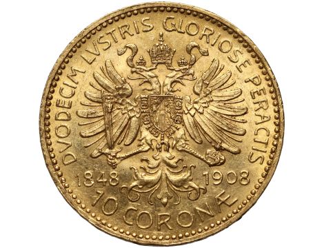 4332. Austria, Franciszek Józef I, 10 koron 1908, Jubileusz - 2