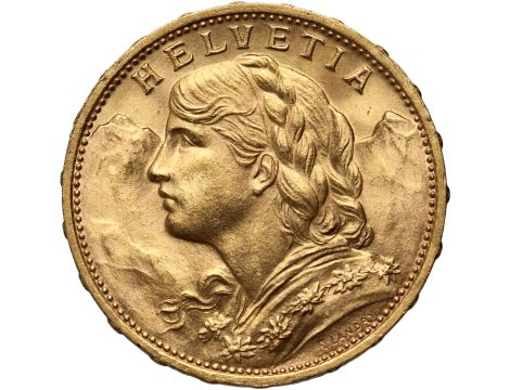 4334. Szwajcaria, 20 franków 1930, Helvetia Vreneli
