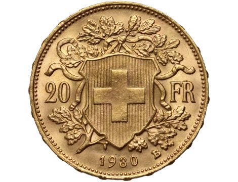4334. Szwajcaria, 20 franków 1930, Helvetia Vreneli - 2