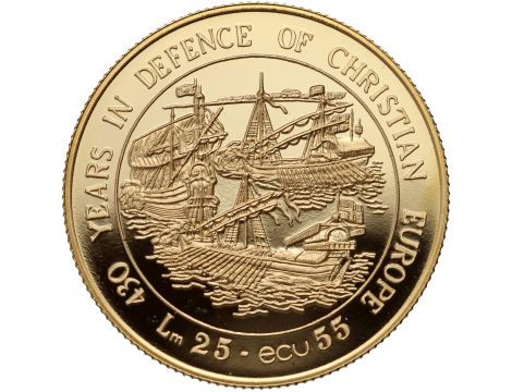 4335. Malta, 25 lirów 1993, 430 lat w obronie chrześcijańskiej Europy