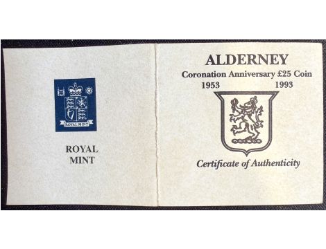 4336. Alderney, 25 funtów 1993, 40. rocznica koronacji Elżbiety II - 3