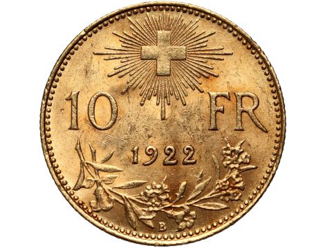 4349. Szwajcaria, 10 franków 1922 - 2