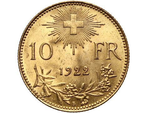 4350. Szwajcaria, 10 franków 1922 - 2