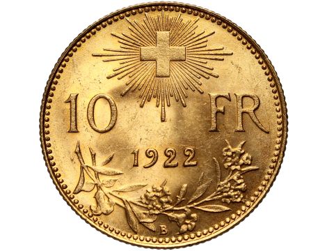 4352. Szwajcaria, 10 franków 1922 - 2
