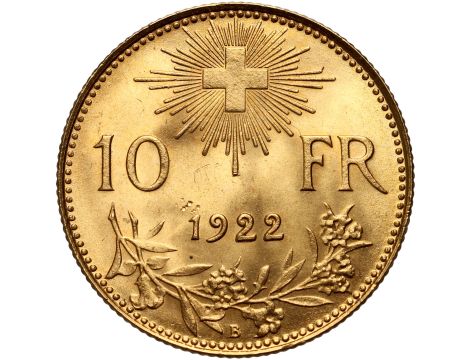 4355. Szwajcaria, 10 franków 1922 - 2