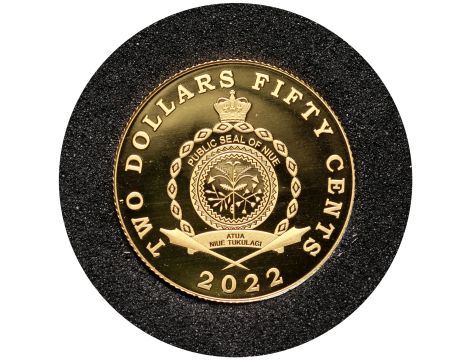 4360. Niue, 2 dolary 50 centów 2022, Bocian - 0,5 g Au999 - 2