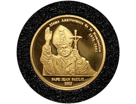 4361. Kongo, 20 franków 2003, 25 lat pontyfikatu Jana Pawła II, 1/25 uncji