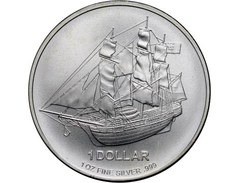 Srebrna moneta Wyspy Cooka HMS Bounty 1 uncja